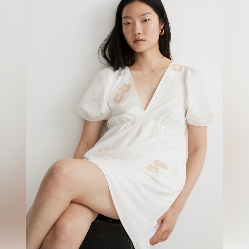 Madewell White Floral Mini Dress
